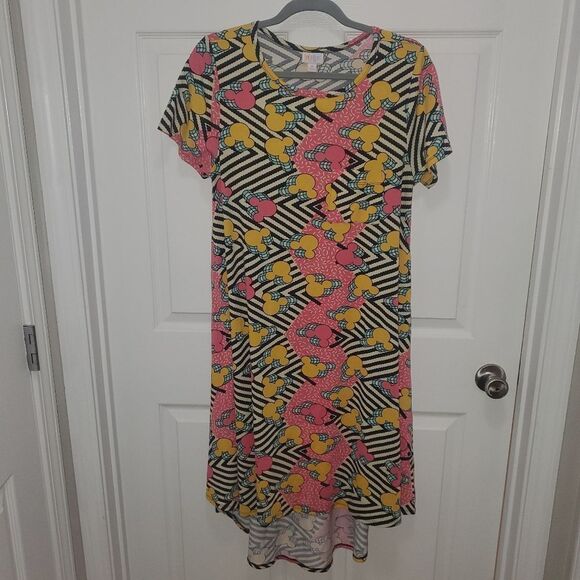 LuLaRoe Geometric Pattern Dress with Pink and Yellow NWOT - Picture 1 of 4